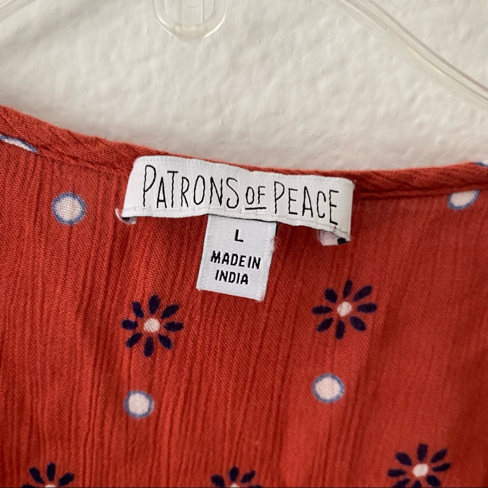 Patrons of Peace Short Sleeve Floral Crop Top with back tie - Picture 3 of 7